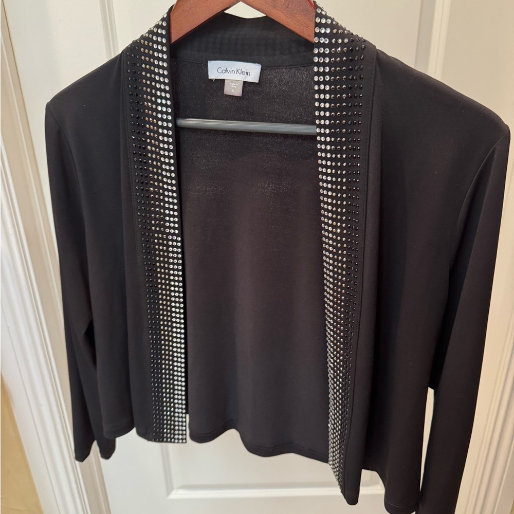 Calvin Klein Black and Silver Cardigan